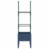 Vidaxl plantenbak met latwerk 40x40x142,5 cm polypropeen blauwgrijs