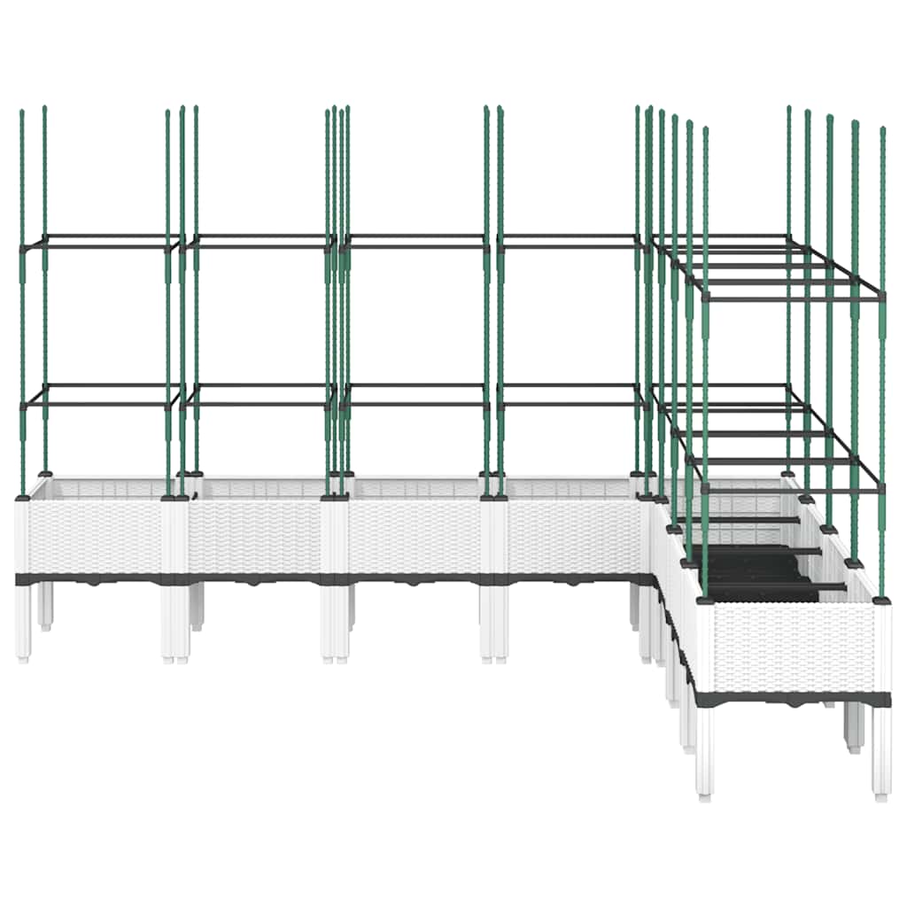 Vidaxl plantenbak met latwerk 200x160x142,5 cm polypropeen wit