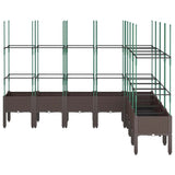 Vidaxl plantenbak met latwerk 200x160x142,5 cm polypropeen bruin