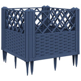 Vidaxl plantenbak met pinnen 43,5x43,5x43,5 cm polypropeen blauwgrijs
