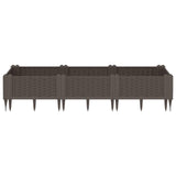 Vidaxl plantenbak met pinnen 125x40x28,5 cm polypropeen bruin