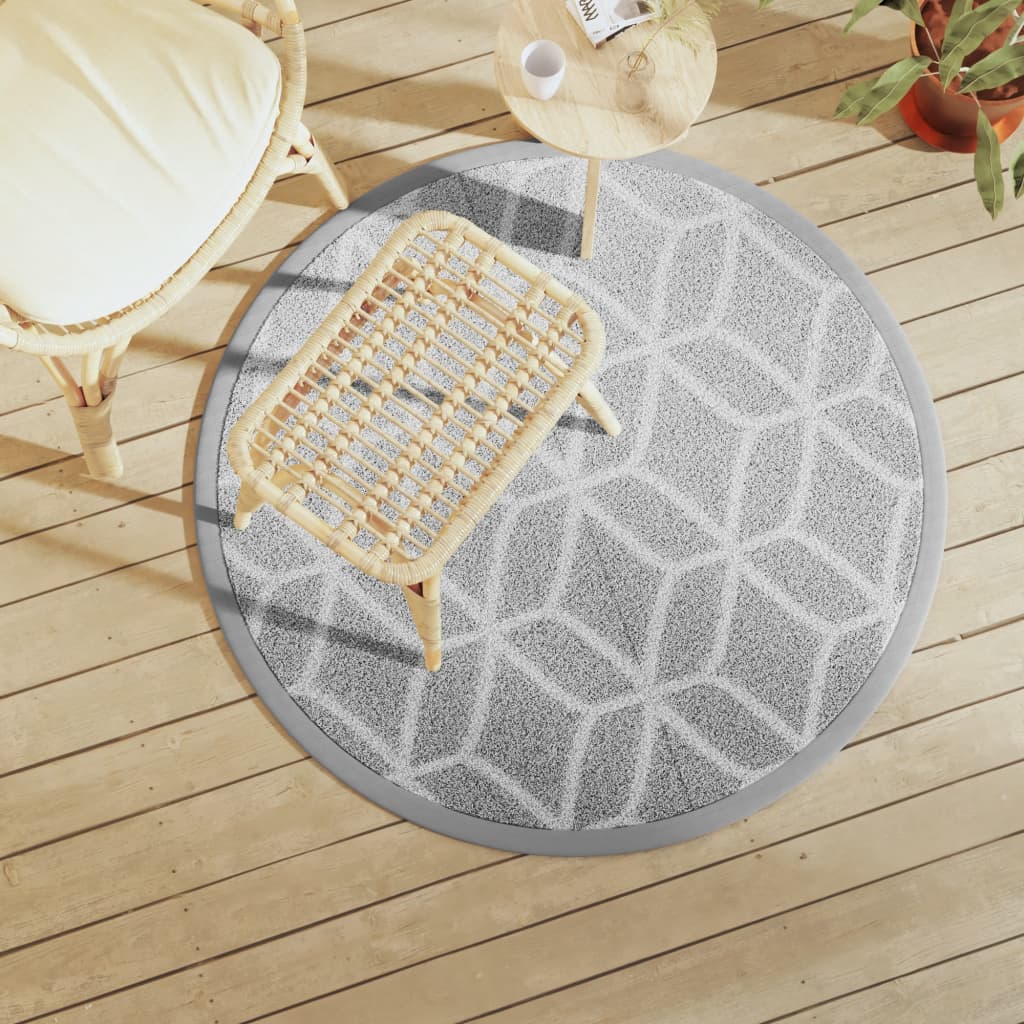 Vidaxl buitenkleed arakil ø120 cm polypropeen grijs