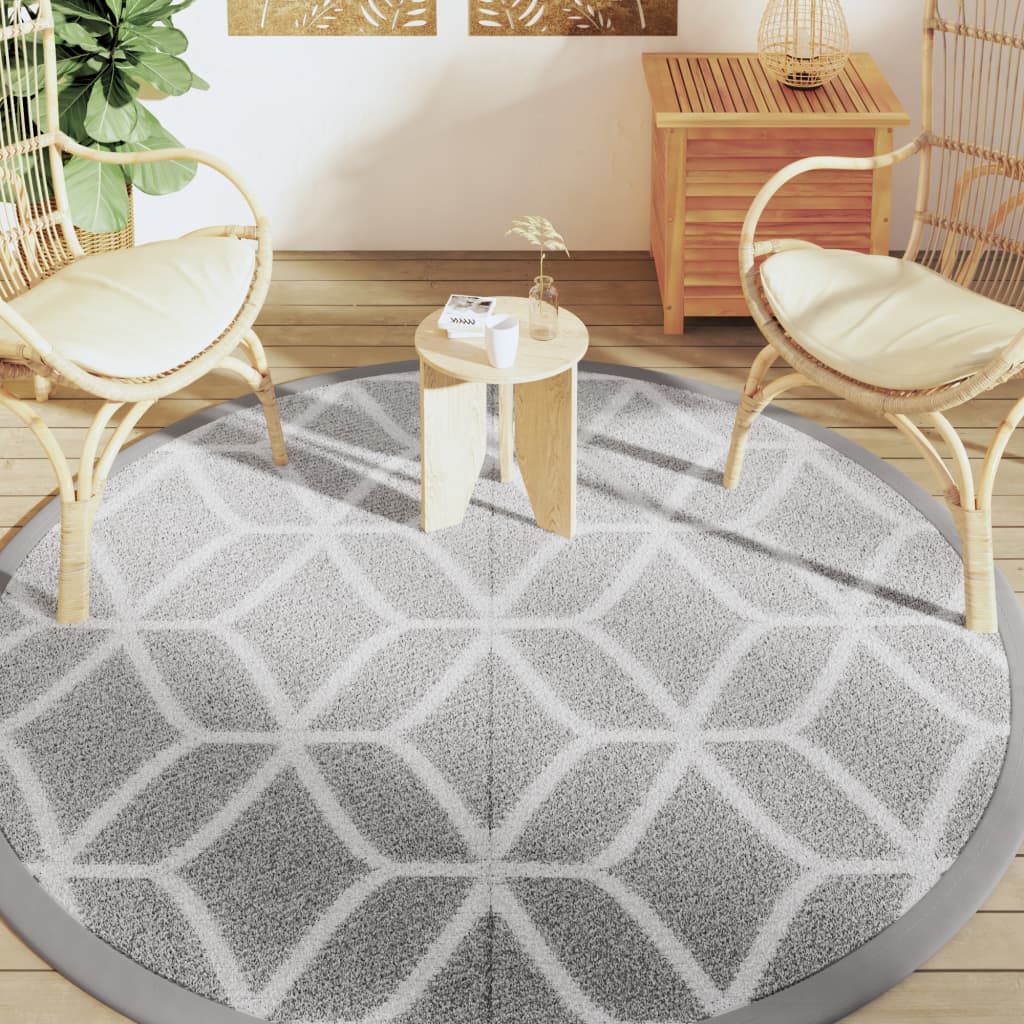 Vidaxl buitenkleed arakil ø 200 cm polypropeen grijs