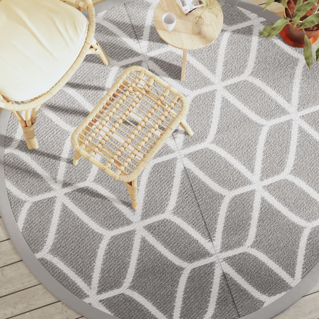 Vidaxl buitenkleed arakil ø 200 cm polypropeen grijs