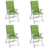 Vidaxl stoelkussens 4 st hoge rug 120x50x4 cm stof gemêleerd groen
