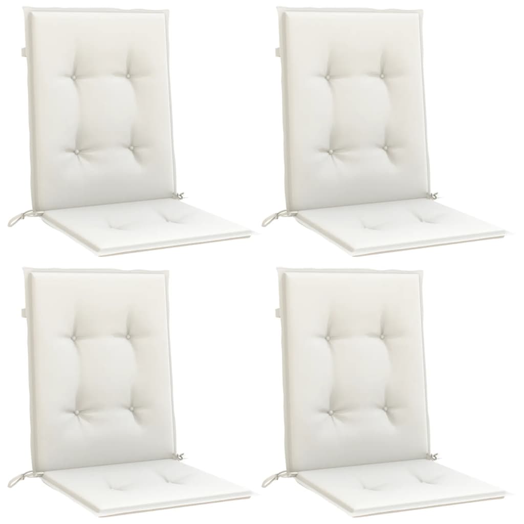 Vidaxl stoelkussens 4 st lage rug 100x50x4 cm stof gemêleerd crème
