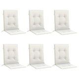 Vidaxl stoelkussens 6 st lage rug 100x50x4 cm stof gemêleerd crème