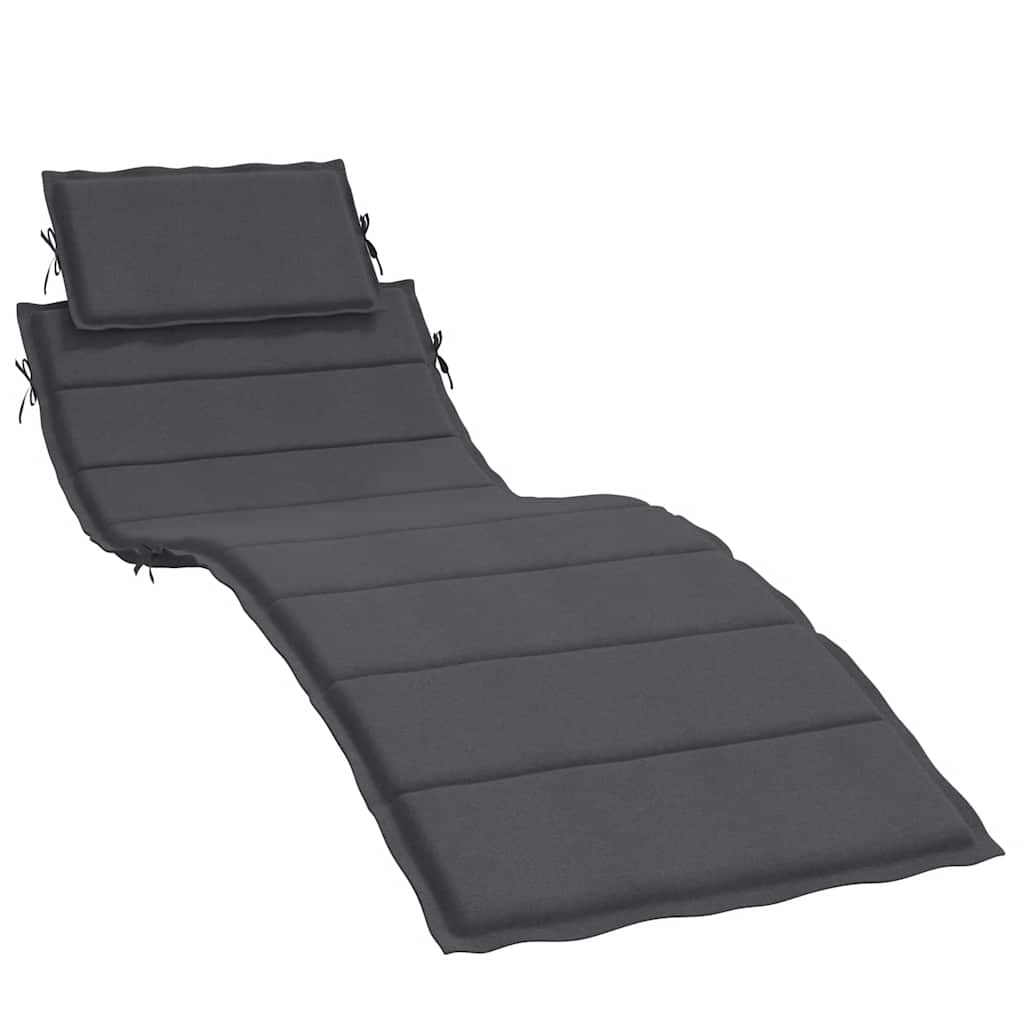 Vidaxl ligbedkussen 186x58x4 cm stof gemêleerd antracietkleurig