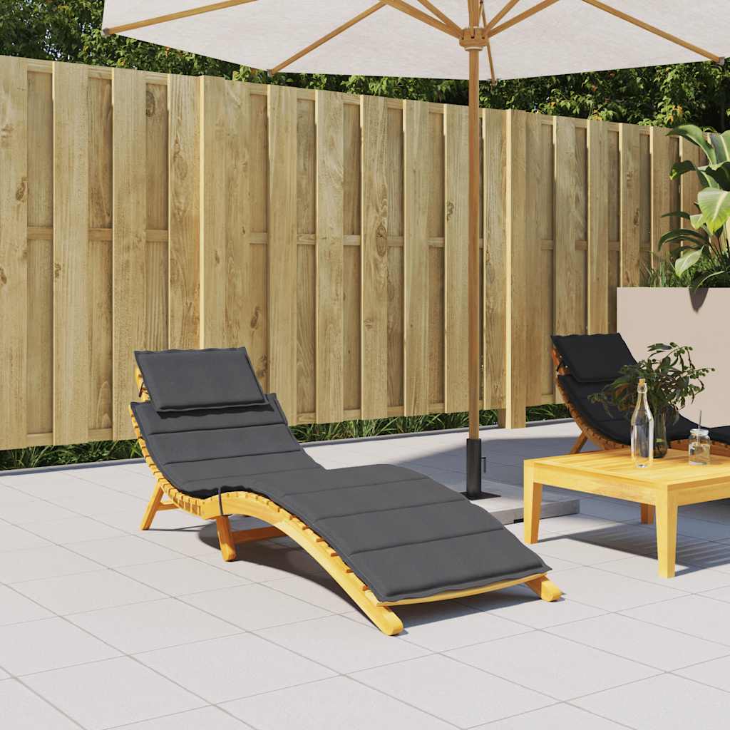 Vidaxl ligbedkussen 186x58x4 cm stof gemêleerd antracietkleurig
