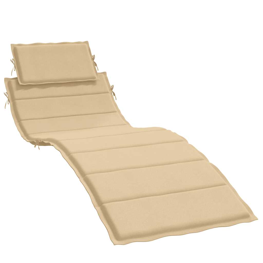 Vidaxl ligbedkussen 186x58x4 cm stof gemêleerd beige