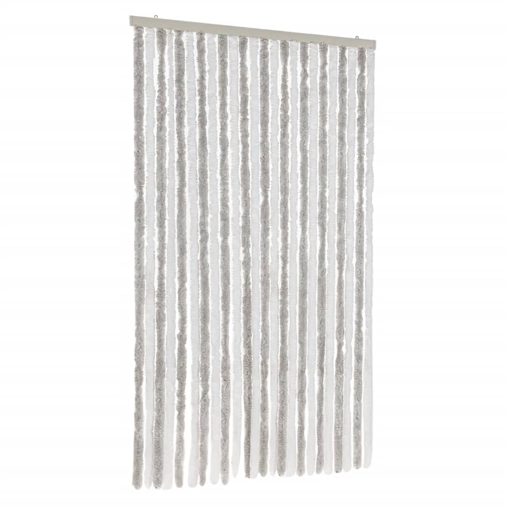 Vidaxl vliegengordijn 100x200 cm chenille lichtgrijs en wit
