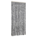 Vidaxl vliegengordijn 90x200 cm chenille grijs en zwart-wit