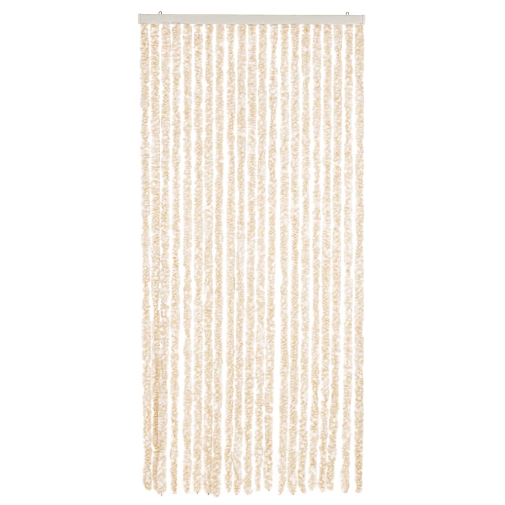 Vidaxl vliegengordijn 90x200 cm chenille beige en wit