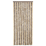 Vidaxl vliegengordijn 56x200 cm chenille donkerbruin en beige