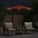 Vidaxl parasol met led's en stalen paal 225x225x212 cm terracotta