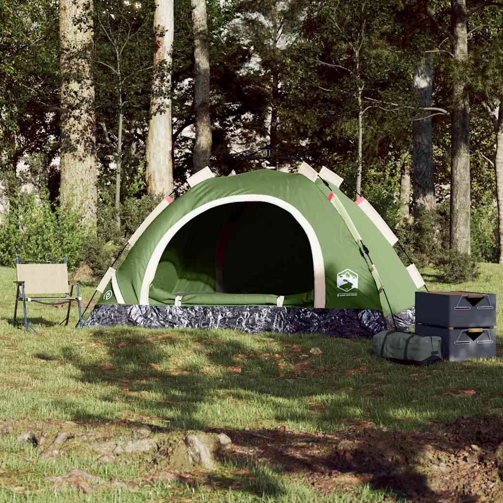 Vidaxl tent 3-persoons snelontgrendeling groen