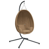 Vidaxl hangstoel met standaard stof en staal taupe