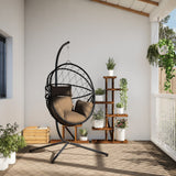VidaXL Hangstoel met standaard rotan en staal taupe