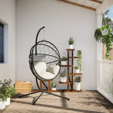 Vidaxl hangstoel met standaard rotan en staal beige