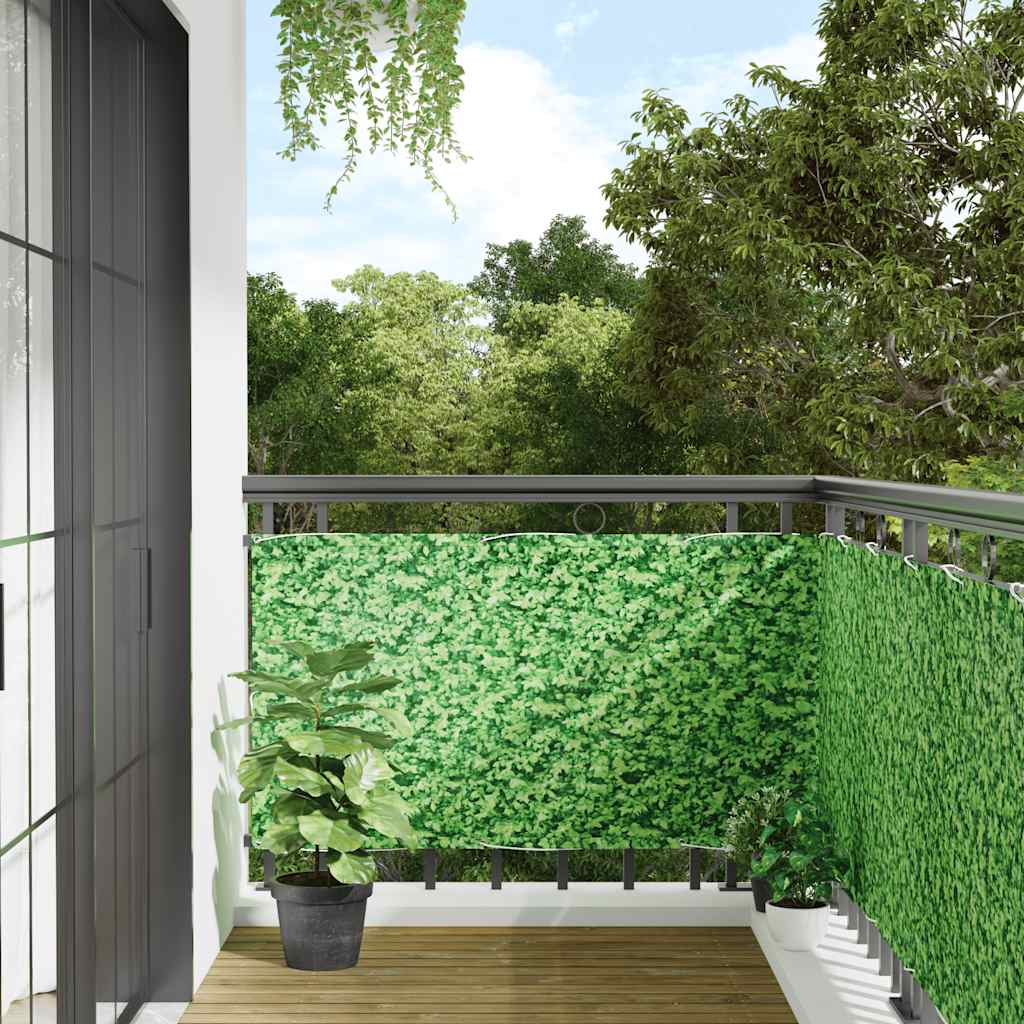 Vidaxl balkonscherm plantpatroon 500x75 cm pvc groen