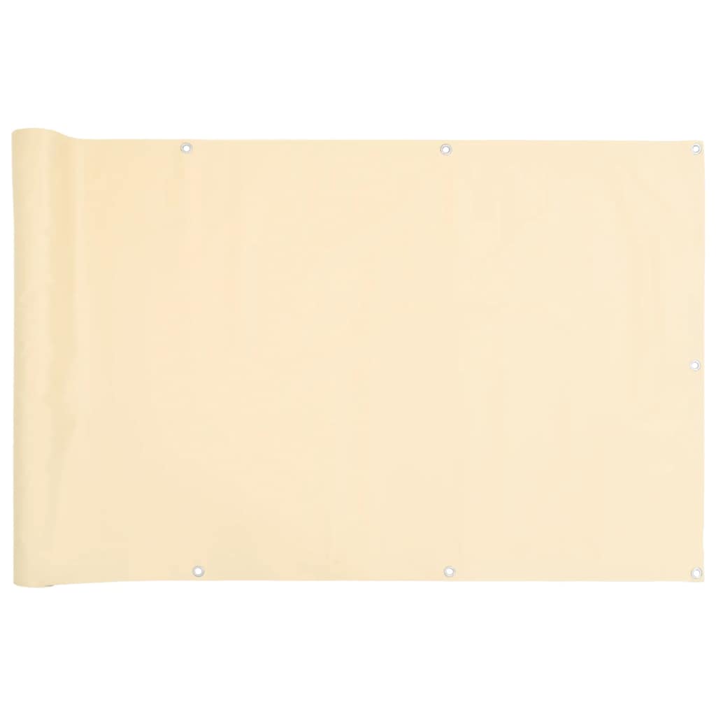 Vidaxl balkonscherm 400x90 cm pvc crèmekleurig