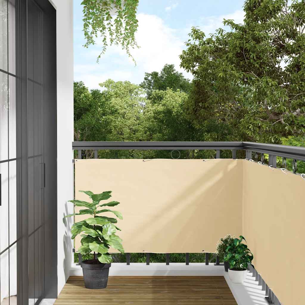 Vidaxl balkonscherm 400x90 cm pvc crèmekleurig