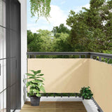 Vidaxl balkonscherm 400x90 cm pvc crèmekleurig