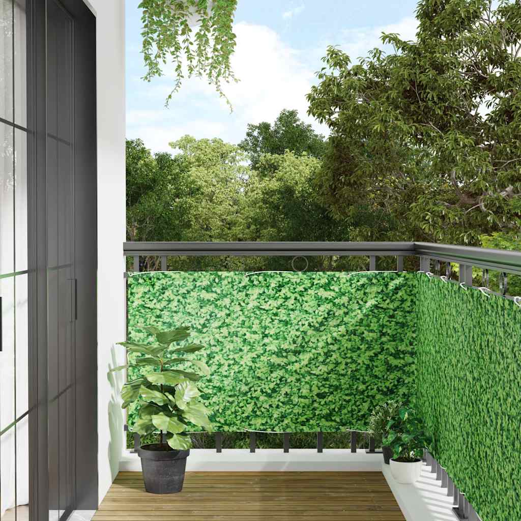 Vidaxl balkonscherm plantpatroon 400x90 cm pvc groen