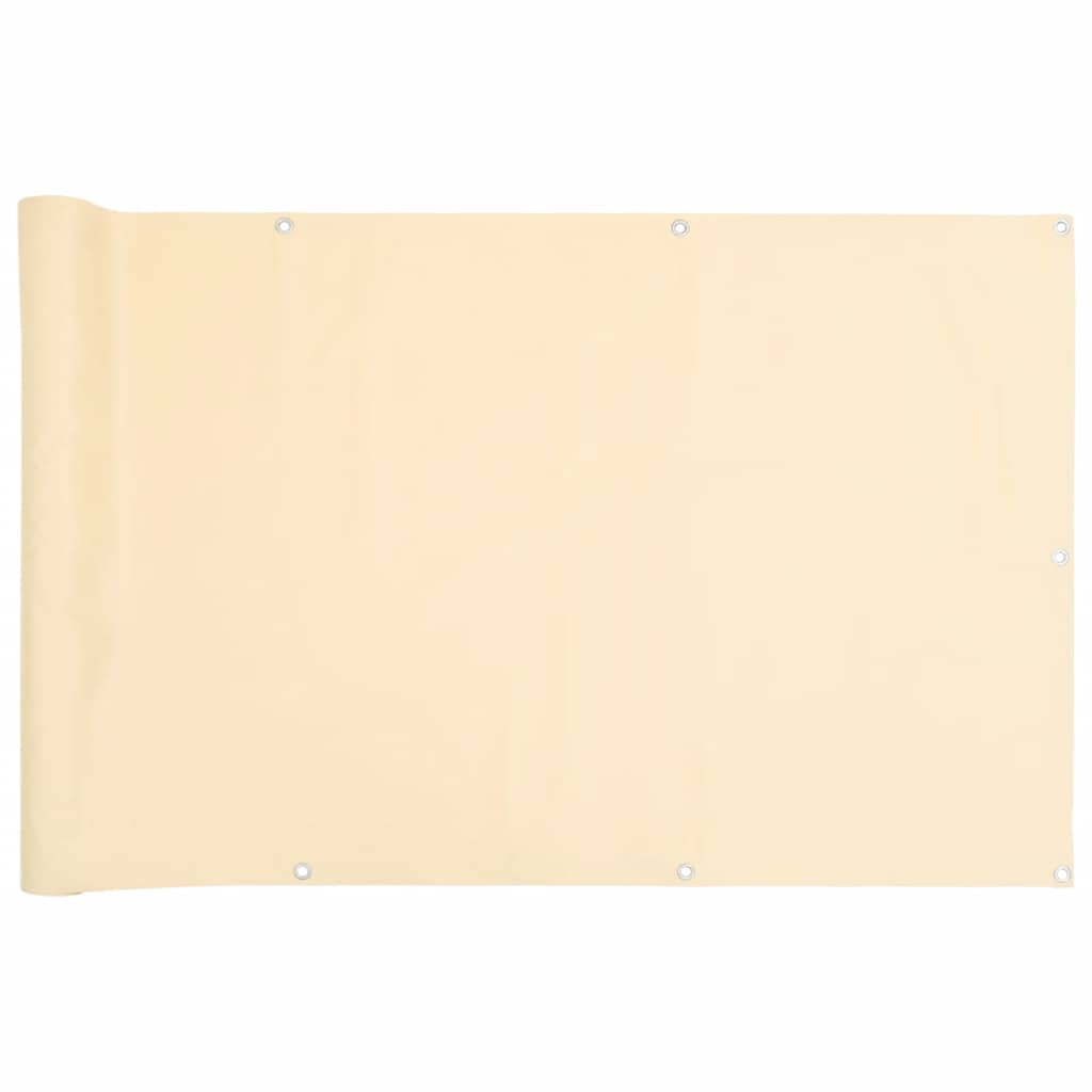 Vidaxl balkonscherm 500x120 cm pvc crèmekleurig