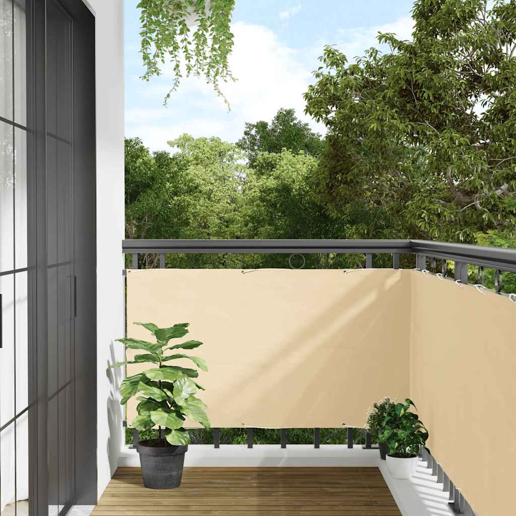 Vidaxl balkonscherm 500x120 cm pvc crèmekleurig