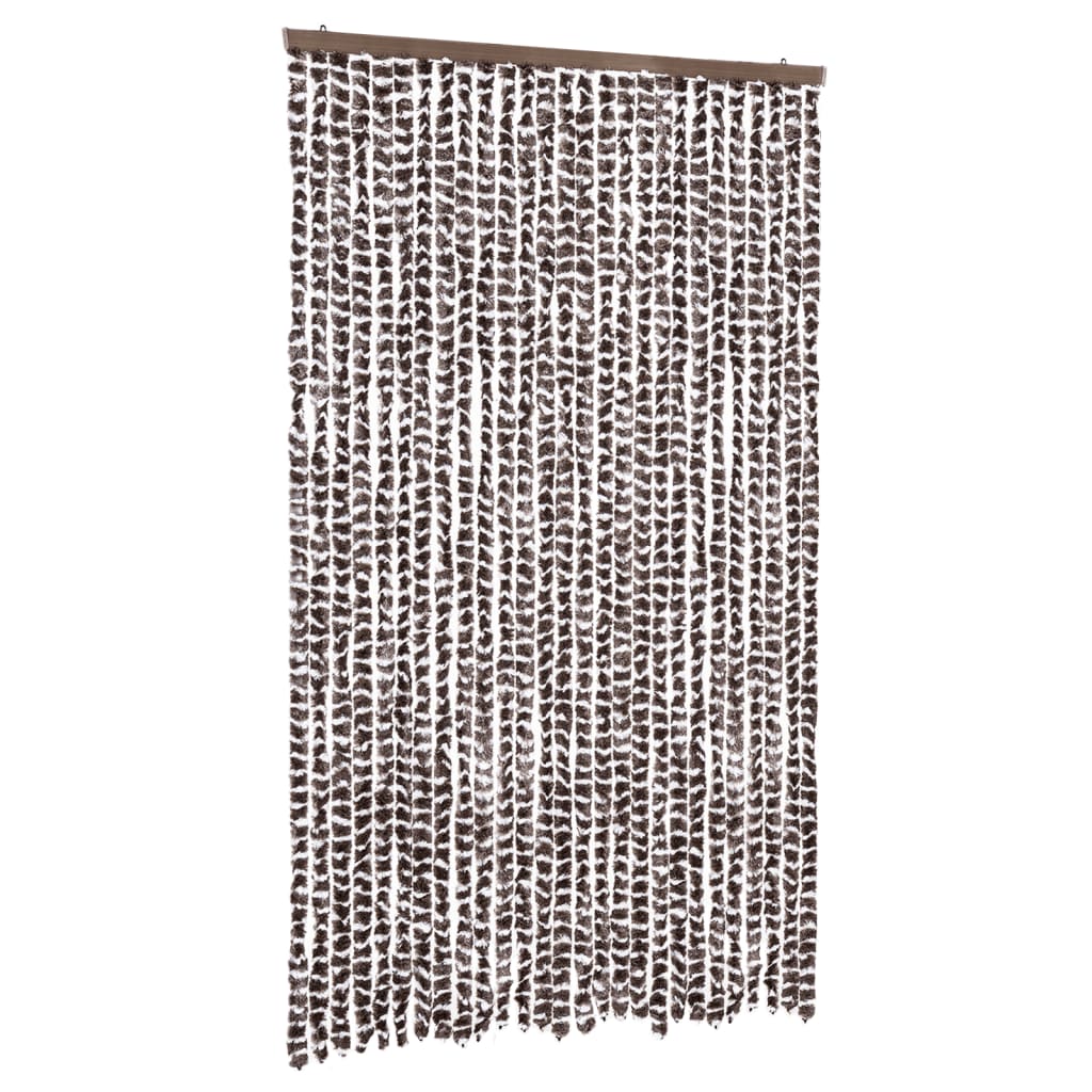 Vidaxl vliegengordijn 118x220 cm chenille bruin en wit