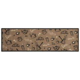 Vidaxl keukenmat wasbaar ochtendprint 45x150 cm fluweel bruin