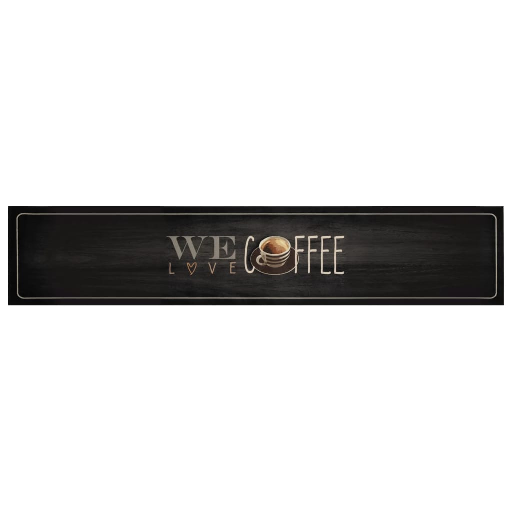 Vidaxl keukenmat wasbaar koffietekst 60x300 cm fluweel