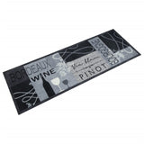 Vidaxl keukenmat wasbaar wijnprint 60x180 cm fluweel grijs