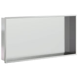 Vidaxl douchenis 62x32x9 cm roestvrijstaal geborsteld zilverkleurig