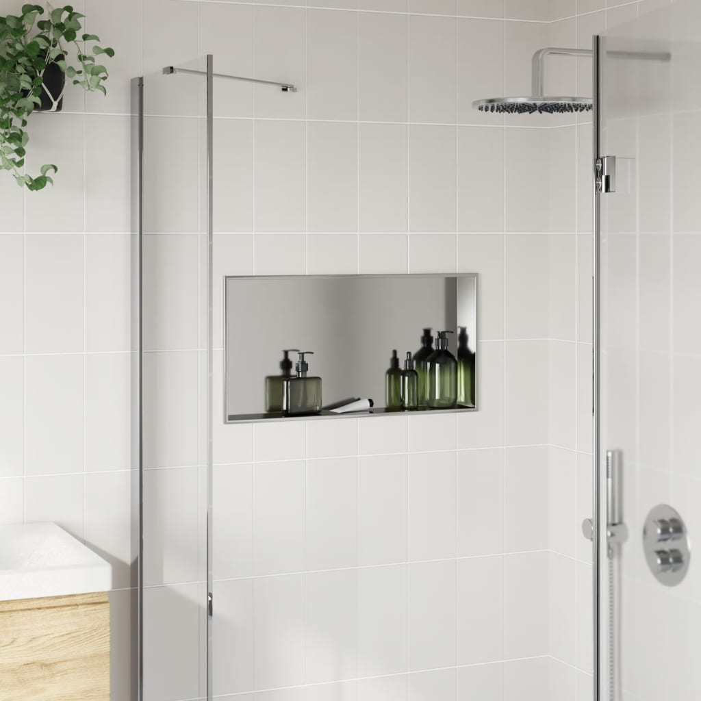 Vidaxl douchenis 62x32x9 cm roestvrijstaal geborsteld zilverkleurig