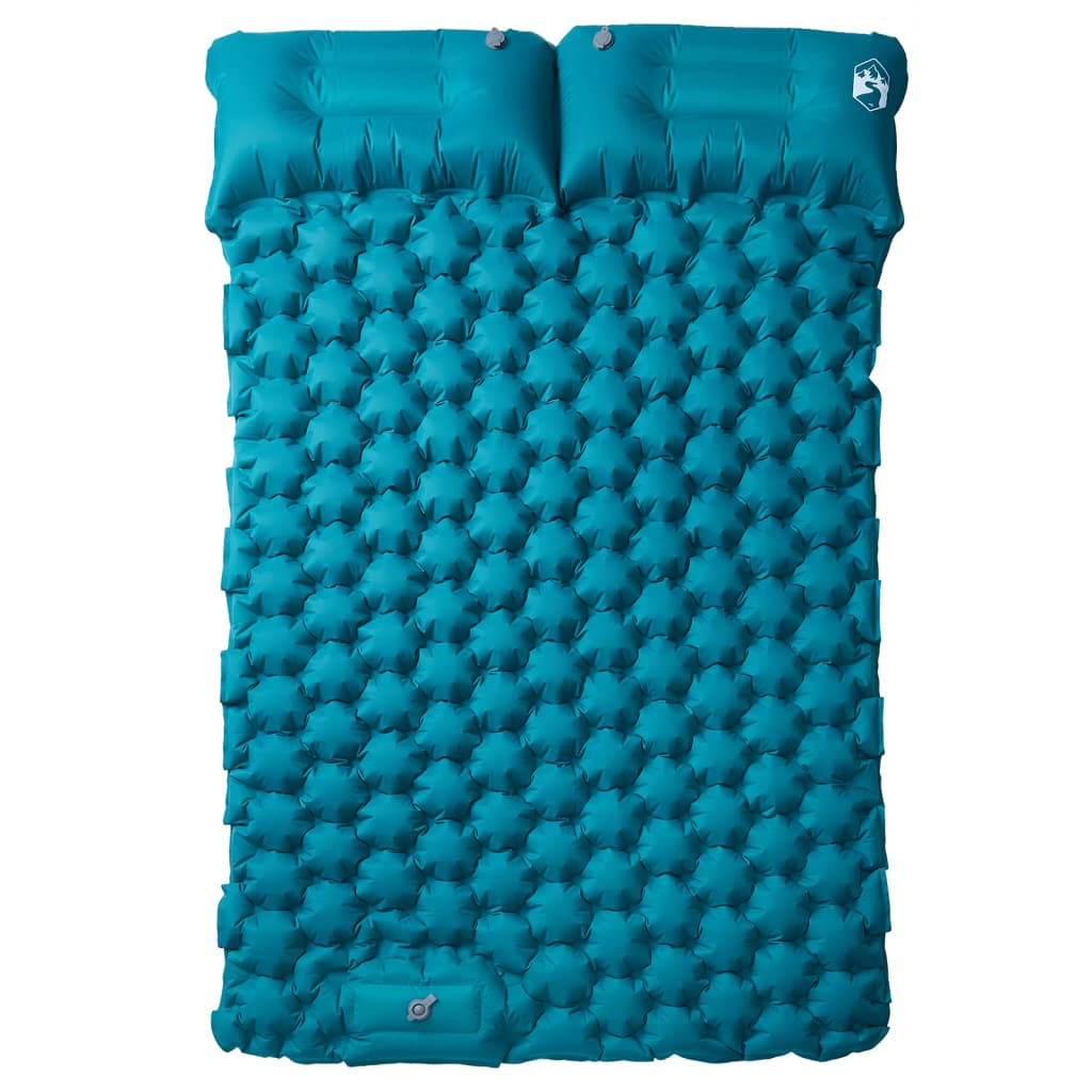 VidaXL Kampeermatras met kussens zelfopblazend 2-persoons blauw