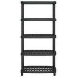 Vidaxl opbergrek 5-laags 93,5x45,5x194,5 cm polypropeen zwart