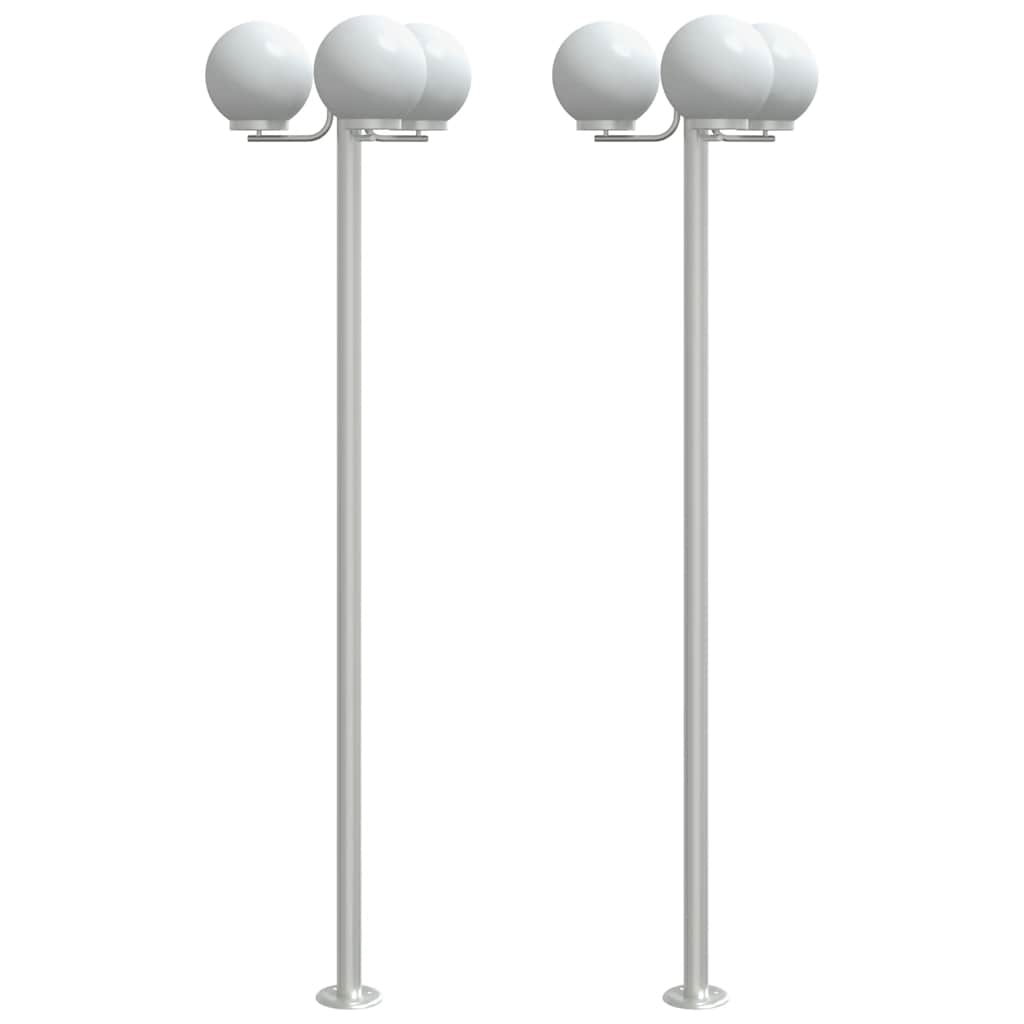 Vidaxl vloerlamp voor buiten 2 st 215 cm roestvrij staal zilverkleurig