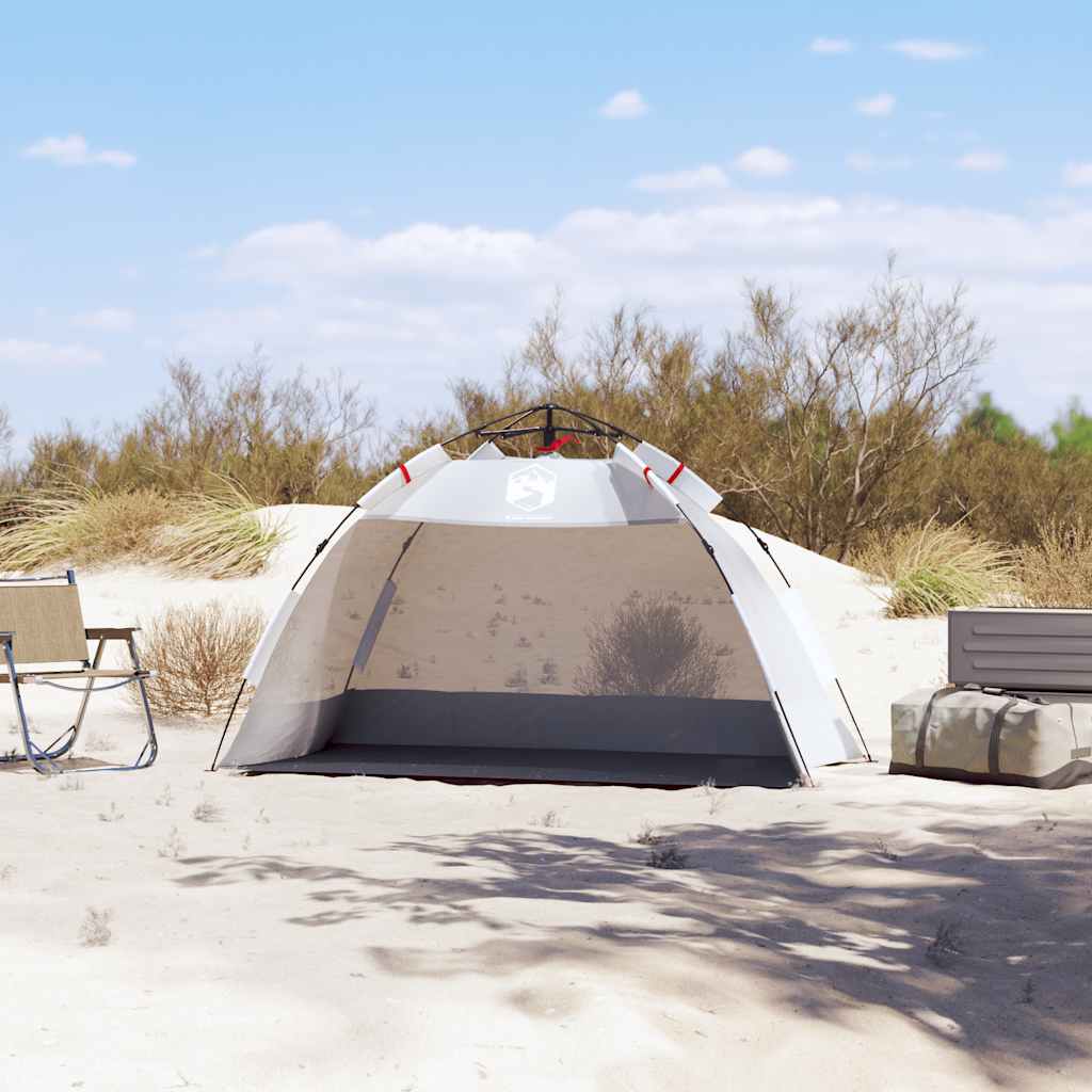Vidaxl strandtent 2-persoons waterdicht snelontgrendeling grijs