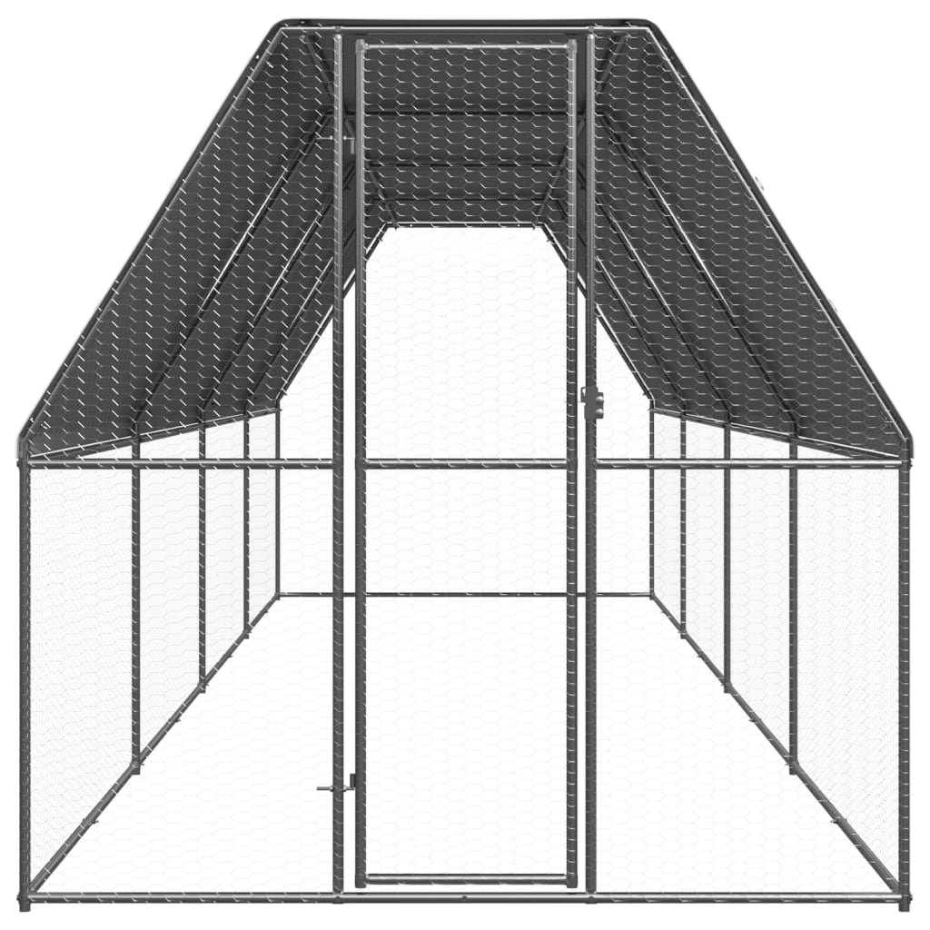 VidaXL Kippenhok 2x8x2 m gegalvaniseerd staal