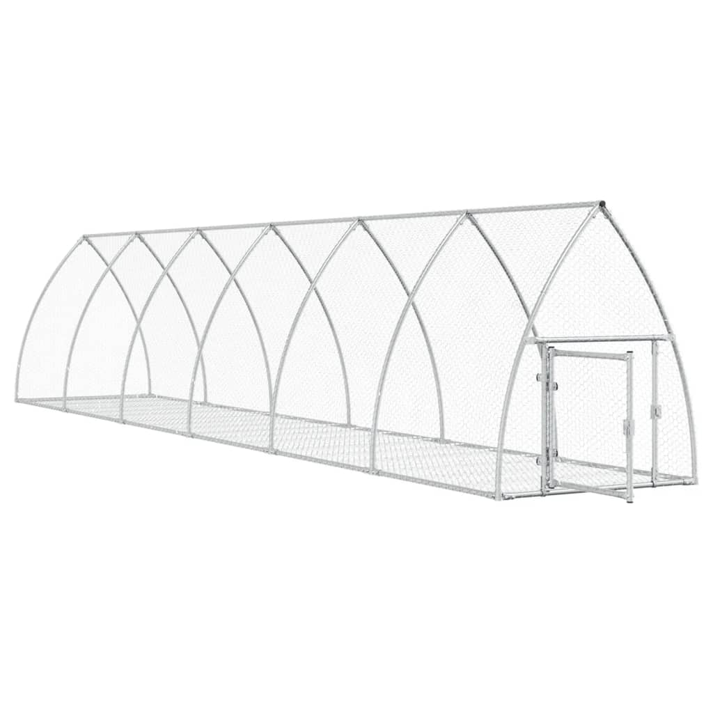 Vidaxl konijnenhok 600x105x120 cm gegalvaniseerd staal zilverkleurig
