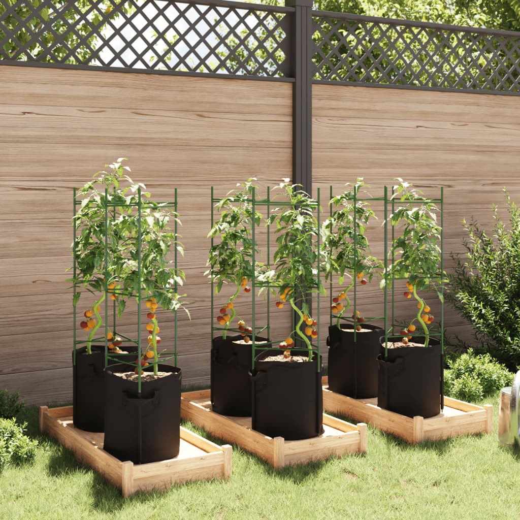 VidaXL Tomatenkooien met plantenzak 6 st 116 cm staal en polypropeen