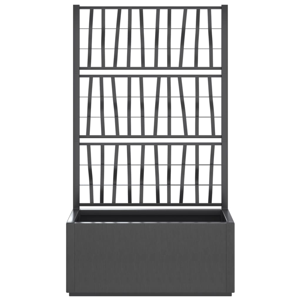 Vidaxl plantenbak met latwerk 80x36x140 cm polypropeen donkergrijs