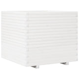 VidaXL Plantenbak 80x80x72 cm massief grenenhout wit