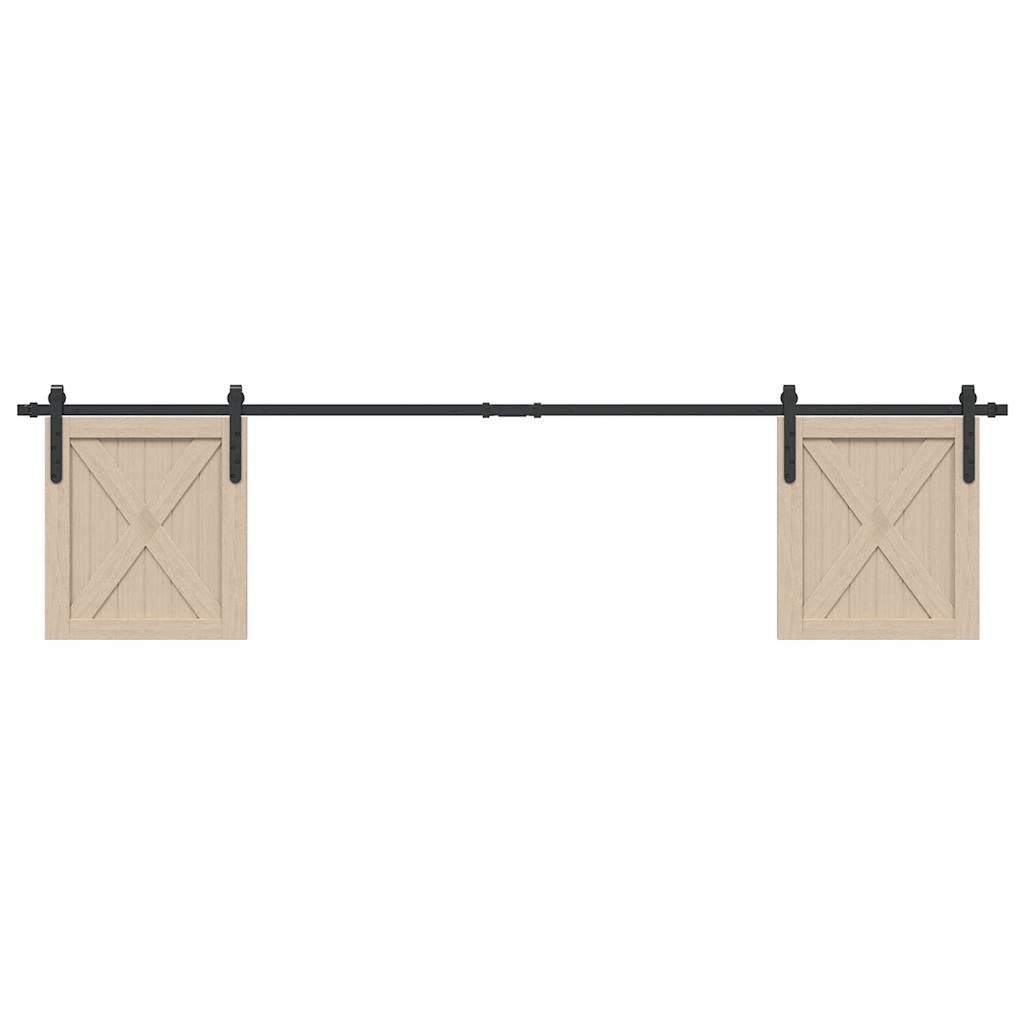 Vidaxl ophangset voor schuifdeur 213 cm koolstofstaal