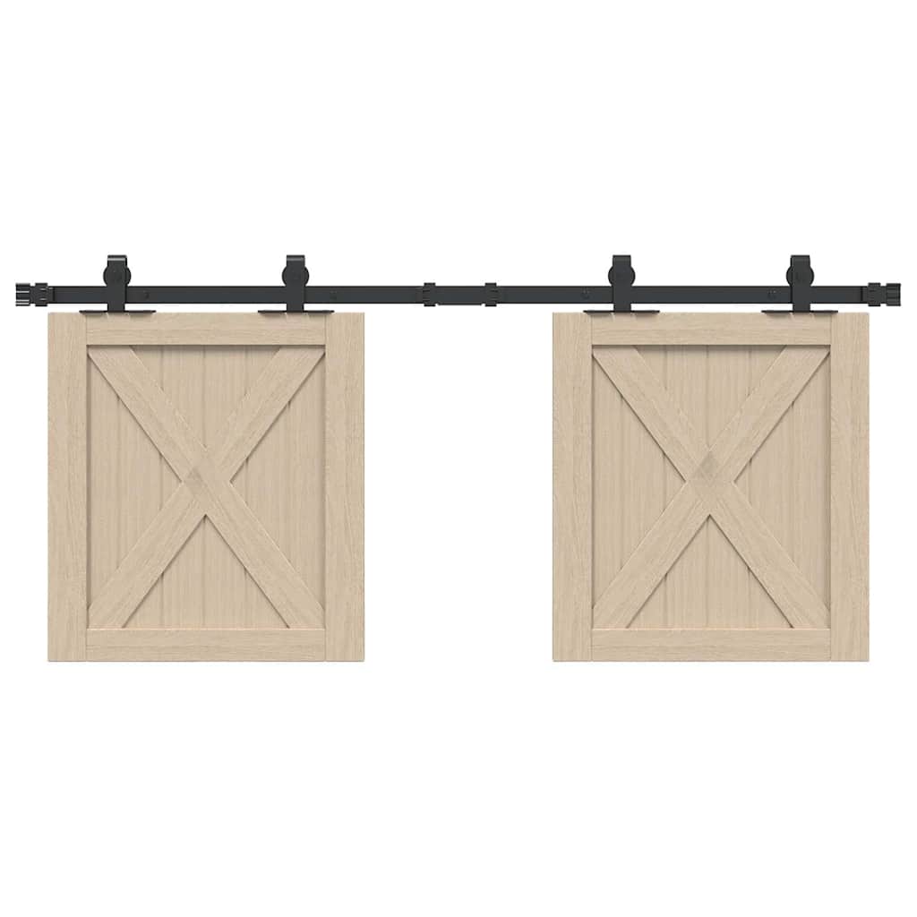 Vidaxl ophangset voor schuifdeur 122 cm koolstofstaal