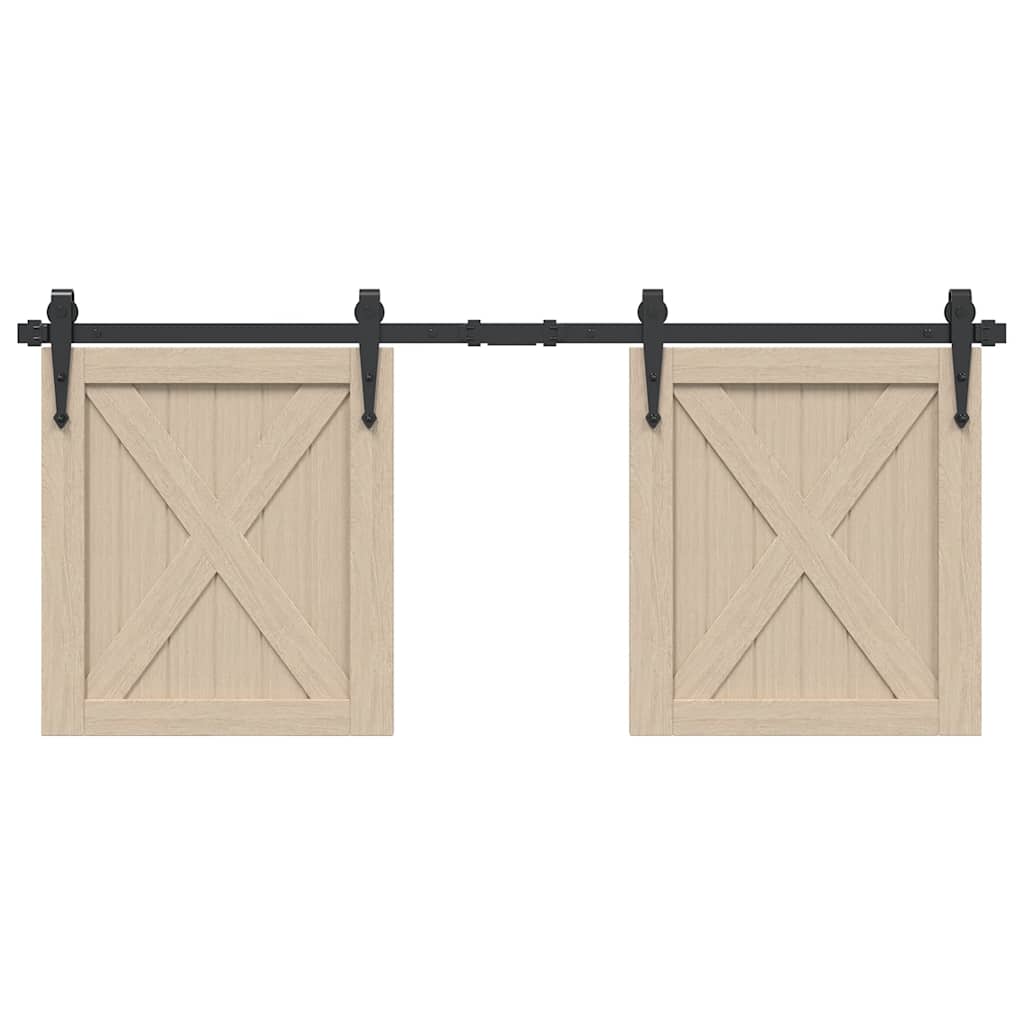 Vidaxl ophangset voor schuifdeur 122 cm koolstofstaal