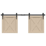 Vidaxl ophangset voor schuifdeur 122 cm koolstofstaal