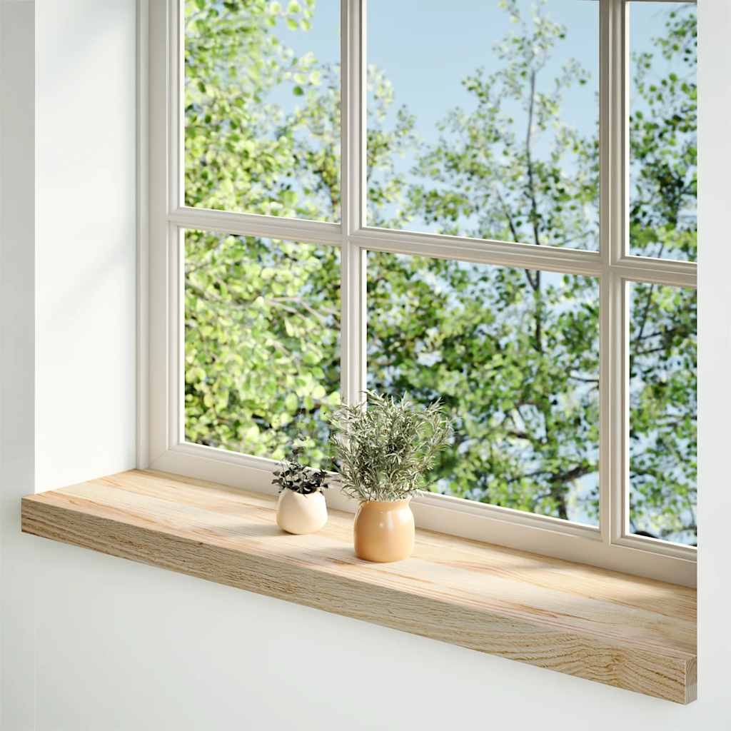 Vidaxl vensterbanken 2 st onbehandeld 80x20x2 cm massief eikenhout